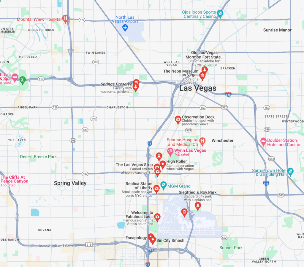 Las Vegas Destinations Near Harry Reid International Airport