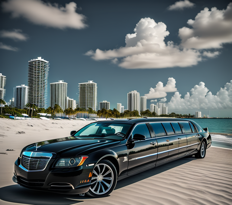 Limousine on Miami Beach